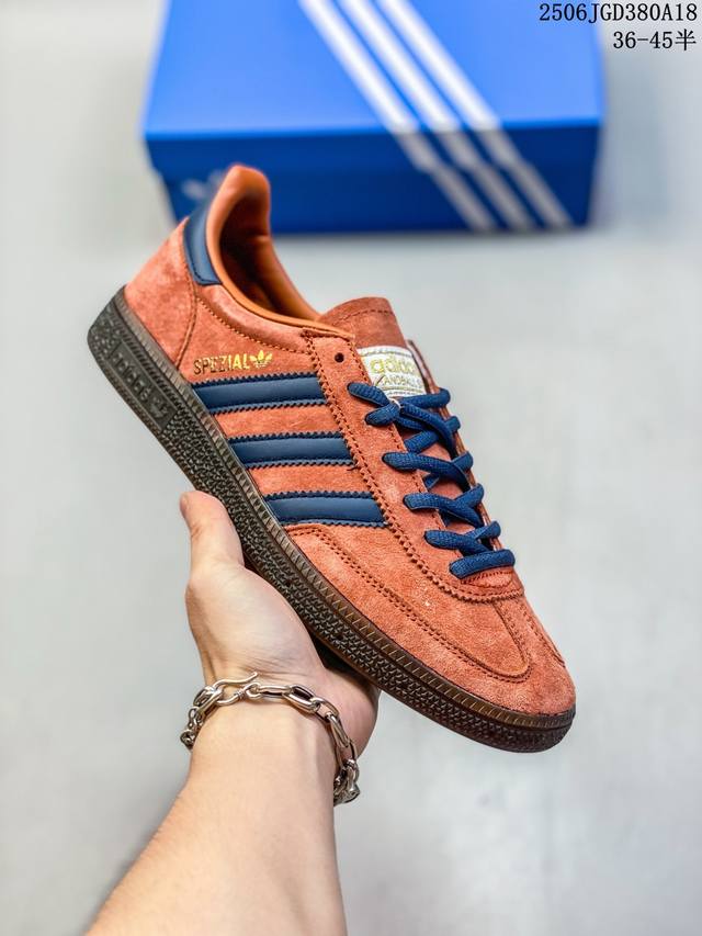 阿迪达斯三叶草Adidas Originals Samba Vegan Og桑巴舞系列绅士德训足球风百搭低帮休闲运动板鞋“皮革白黑浅灰焦糖底环保标识”Hq703