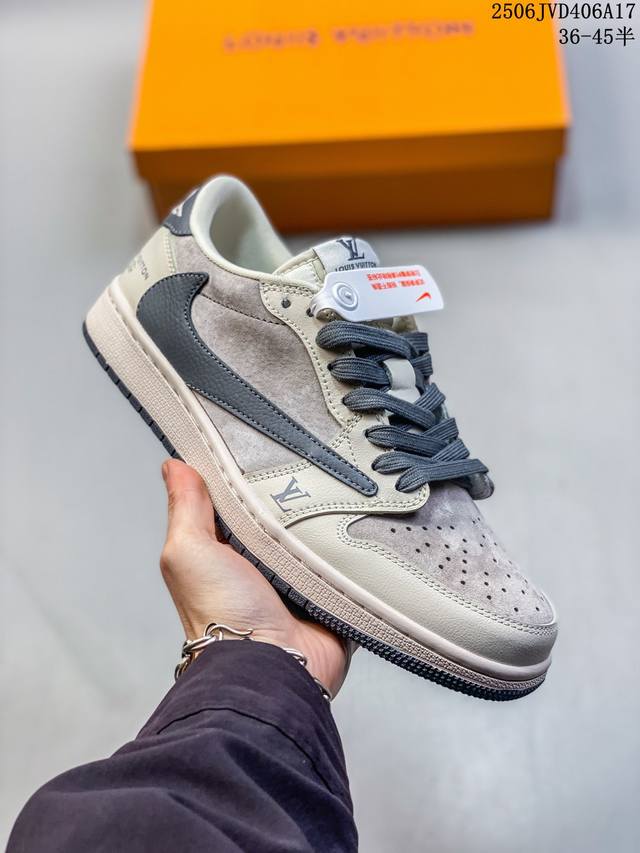海外爆款限量发售！公司级 Travis Scott X Fragment Design X Jordan Air Jordan 1 Low Og Sp Lv联名