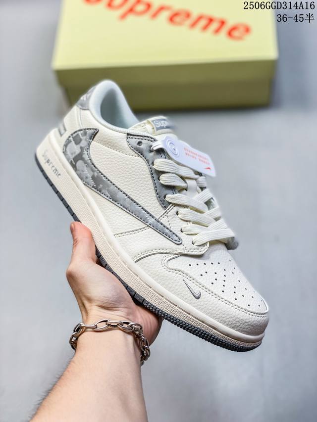 乔丹 Air Jordan 1 Low Og Aj1 乔1反转倒勾 联名款休闲运动篮球鞋 Hs8068 023 完美品质出货 鞋面切割工整 冲孔整齐干净 中底拉