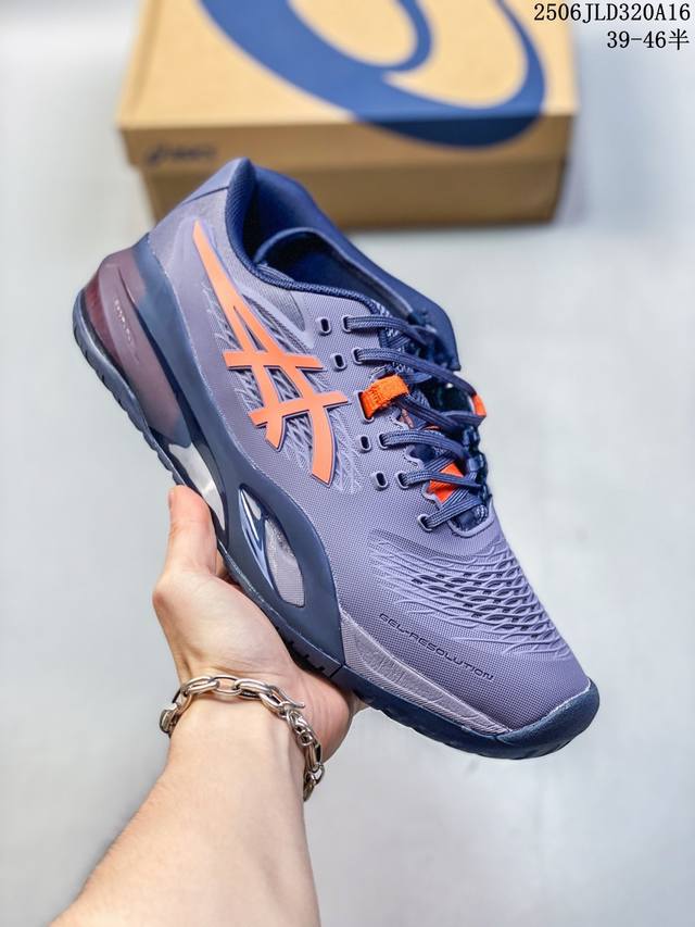 公司级Asics Gel-Resolution X 亚瑟士运动休闲透气专业网球鞋 轻量舒适透气材质 全滴塑鞋面中底3D可视Gel缓震胶效果 升级Flytefoa
