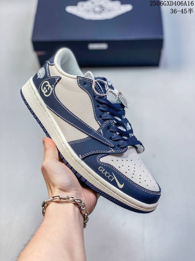 海外爆款限量发售！Travis Scott X Fragment Design X Jordan Air Jordan 1 Low Og Sp “古驰联名 信号