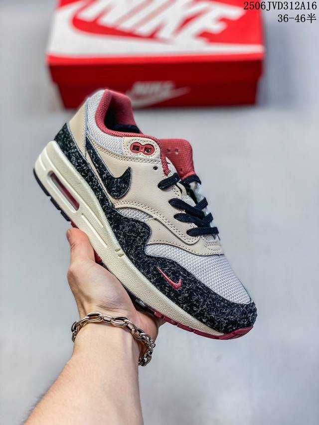 公司级真标带半码！ 耐克 Nike Air Max 1 初代#联名#复古气垫慢跑鞋 由Tinker Hatfeld和Mark Parker在1987年设计 灵感