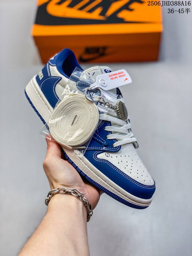 海外爆款限量发售！公司级 Travis Scott X Fragment Design X Jordan Air Jordan 1 Low Og Sp Lv联名