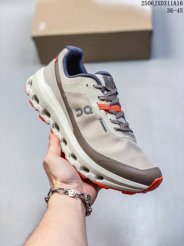 On昂跑 Cloudvista 2 灰橘 Waterproof 2025新品男女款防水缓震越野跑鞋36-45 编码：06Jxd311A16