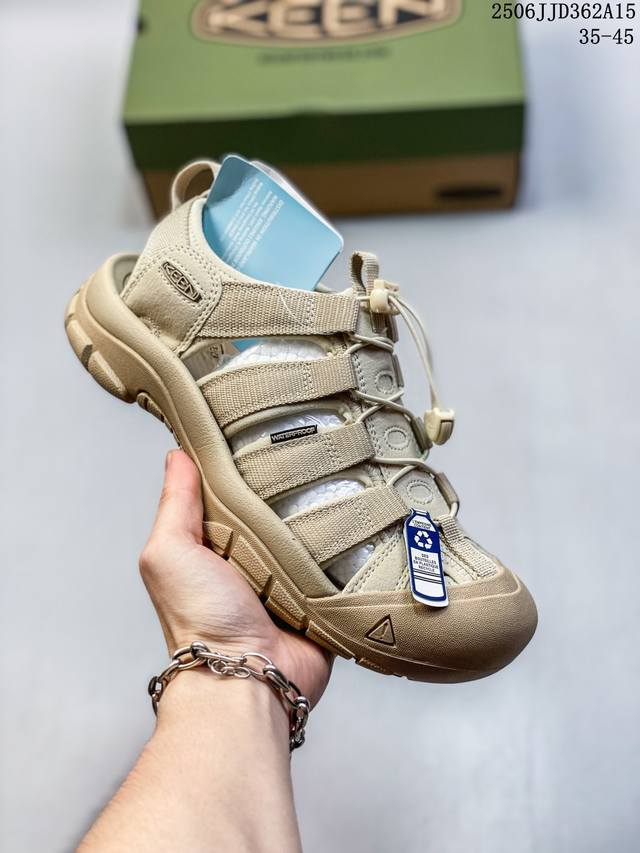 人气户外休闲鞋品牌-科恩Keen Newport H2 户外休闲低帮运动凉鞋 防滑透气耐磨 溯溪鞋#外贸订单出口品质#采用进口机台编制两根尼龙绳组成鞋面 快干衬