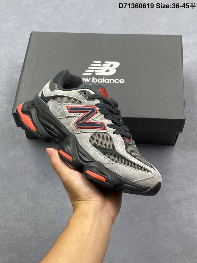 公司级New Balance 9060系列 新百伦 复古休闲运动慢跑鞋 鞋面大身由空间双格及磨砂鞋面拼接而生 夏日氛围拉满 采用大面积网眼以及麂皮材质覆盖鞋身