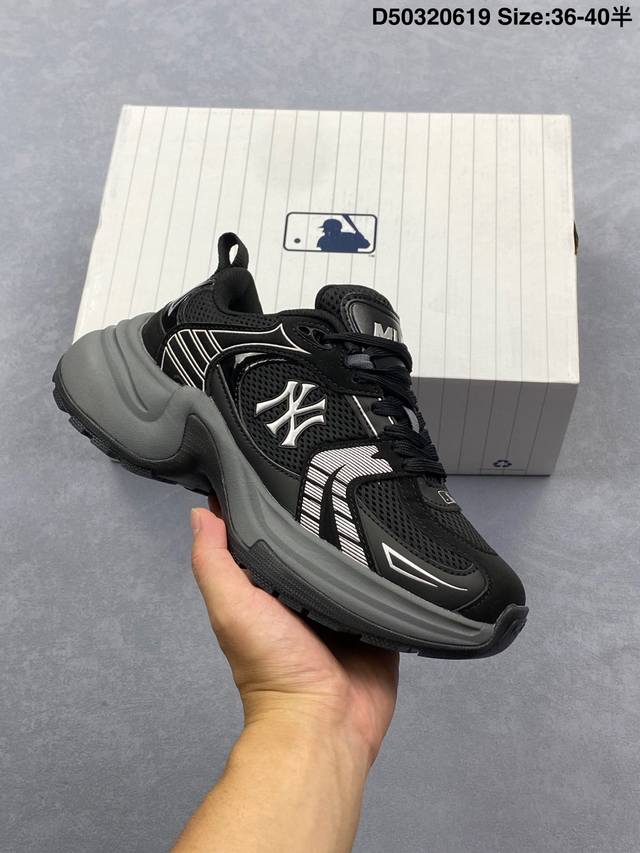 Mlb Xlg Chunky 纽约洋基队 潮流时尚厚底运动鞋 安全防撞包裹鞋头 符合人体结构 精心设计 行走柔软触感 后跟加厚 呵护脚后跟轻松穿脱不磨脚 柔软耐