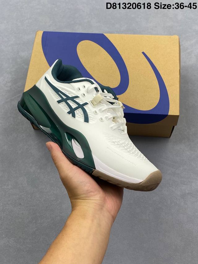 公司级Asics Gel-Resolution X 亚瑟士 专业网球鞋 没有鞋骨的设计 这是一种创新技术 它让脚底在每一次着地时都能感受到柔软而充足的缓冲 就像