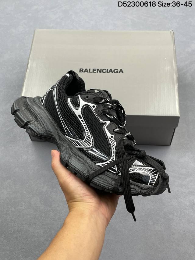 法国高端奢侈品牌-巴黎世家Balenciaga 3Xl Sneakers 3+系列低帮复古阔型底姥爹风潮流百搭休闲慢跑鞋 734734 W3Xl5 码数：36