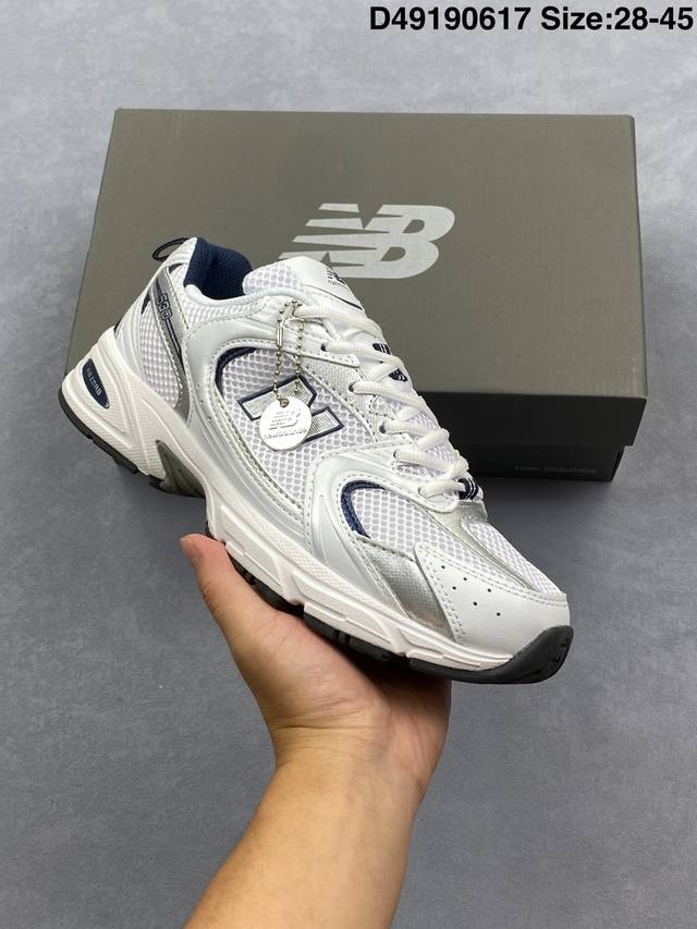 New Balance Mr530系列复古老爹风网布跑步休闲运动鞋 采用优质纤维革+透气网眼布材质材质 独立3层组合大底私模 正确独立中底嵌入Abzorb缓震材
