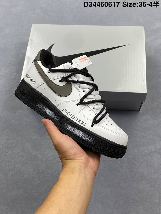 定制版 Nike Air Force 1'07 Low 牛仔布小勾 空军一号低帮休闲板鞋 Zh0316-086 #定制皮料 原厂3D打印 定制鞋盒 原楦原纸板