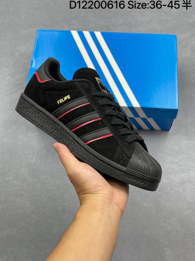 阿迪达斯Adidas三叶草 Originals Superstar贝壳头系列低帮经典百搭休闲运动板鞋 尺码如图 货号：If7905 编码:D12200616