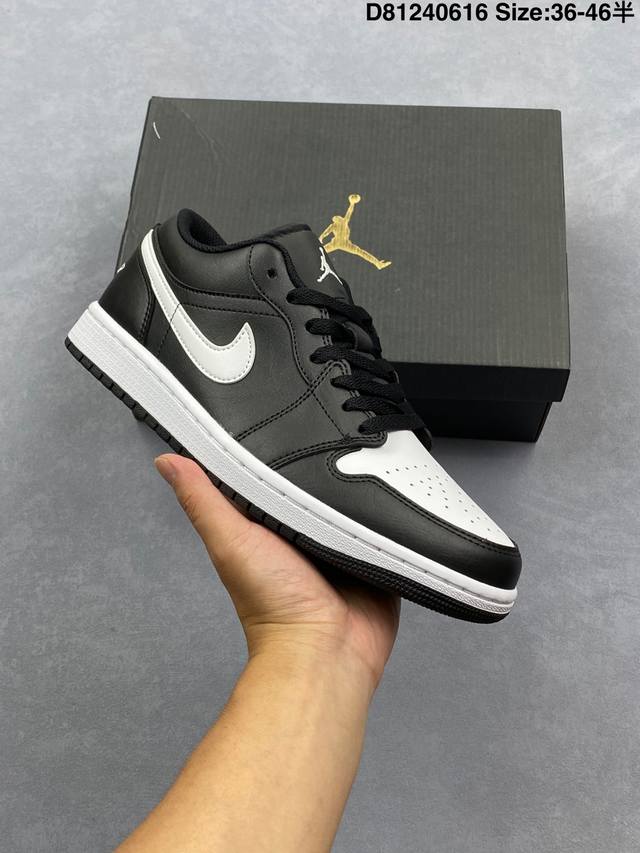 Air Jordan 1 Low Orca 低帮 黑白色 Aj1 乔丹1代 Aj1 乔1 低邦 黑白色 男女同款 乔丹篮球鞋系列 鞋身整体以黑色为基调，鞋舌、鞋