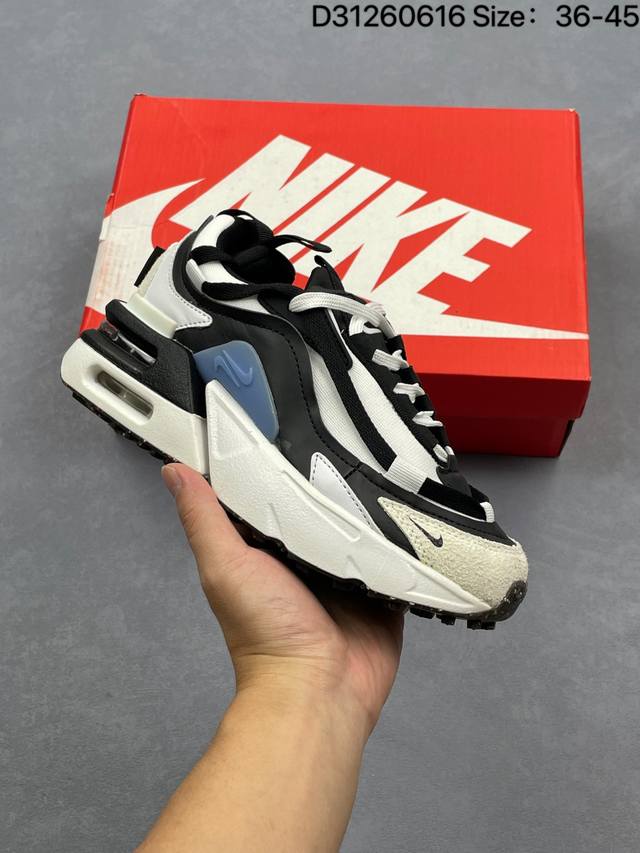 耐克Nike Air Max Furyosa 缤纷美学延续了 Air Max 家族科技感十足的设计理念，依旧使用可视气垫组成减震部分，进一步强调了其未来科幻的概