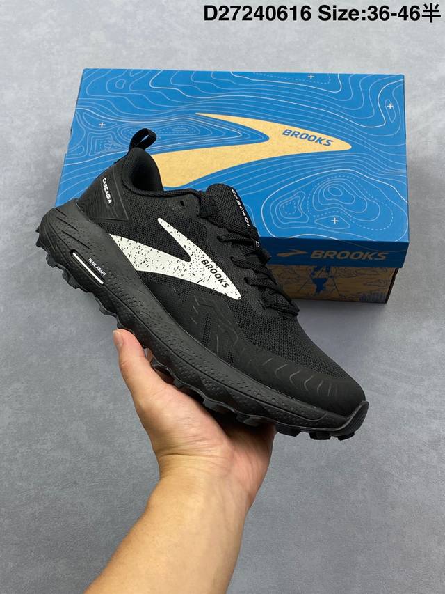 布鲁克斯Brooks 新款男鞋 Cascadia 17系列 户外山地越野跑鞋 缓震透气舒适 专业马拉松 运动跑步鞋 货号: 392 1B 029 尺码:36-4