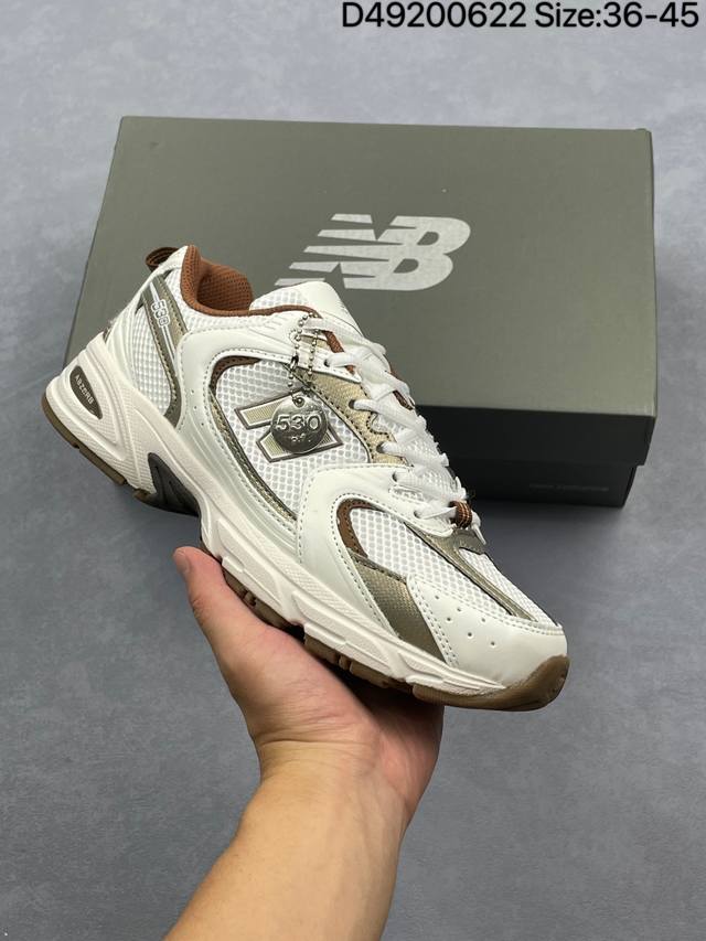 New Balance Mr530系列复古老爹风网布跑步休闲运动鞋 采用优质纤维革+透气网眼布材质材质 独立3层组合大底私模 正确独立中底嵌入Abzorb缓震材