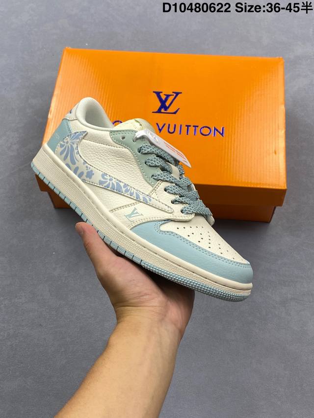 Travis Scott X Fragment Design X Air Jordan 1 Low Og Sp Aj1 乔1纪梵希联名 灰黑底 低帮文化休闲板鞋