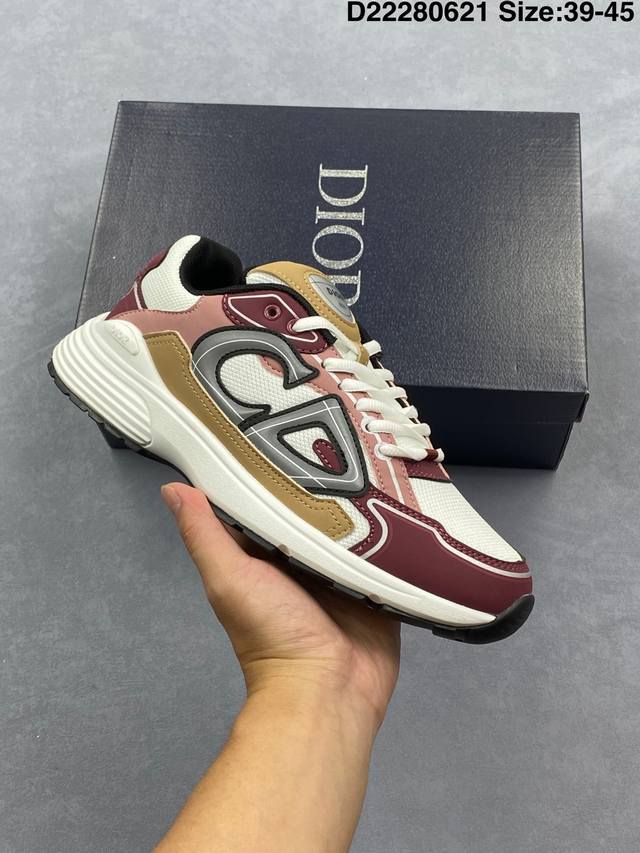 Dior迪奥B30网眼织物厚底系带休闲低帮运动鞋男女同款老爹鞋 货号：3Sn279Zmb H969 尺码：如图 编码D22 621