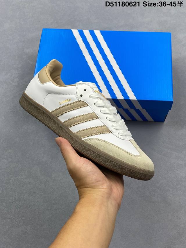 Adidas Originals Samba Og 桑巴舞系列绅士德训足球风百搭低帮休闲运动板鞋 货号:Hq5159 尺码:36 36.5 37 38 38.5