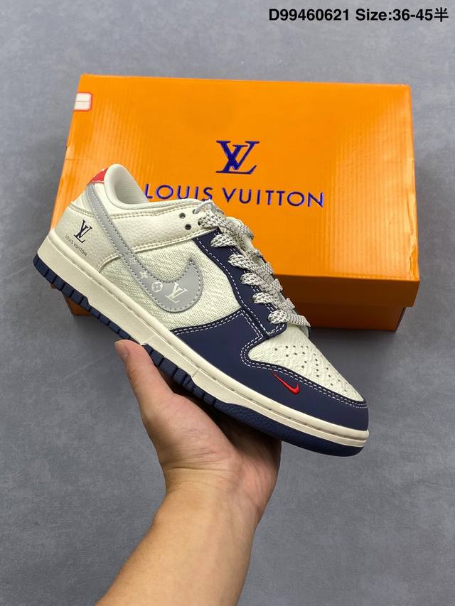Nike Dunk Sb Low 定制Dunk ！Lv 定制Dunk Sb顾名思义，具有经典的Dunk血缘，又注入了更多的时尚元素。相较于普通的Dunk滑板鞋，