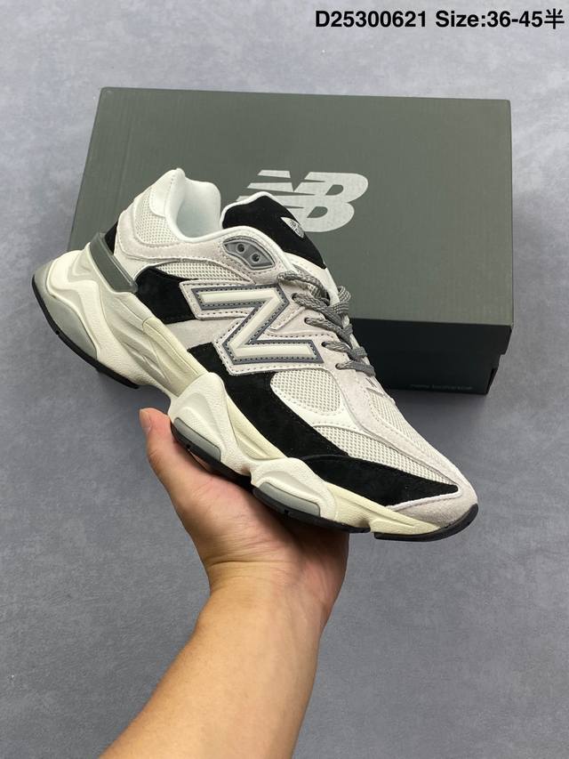Nb9060 联名款 复古休闲运动慢跑鞋 鞋款灵感源自设计师本人对夏日的怀日回忆。鞋面大身由空间双格及磨砂鞋面拼接而生，夏日氛围拉满#采用大面积网眼以及麂皮材质