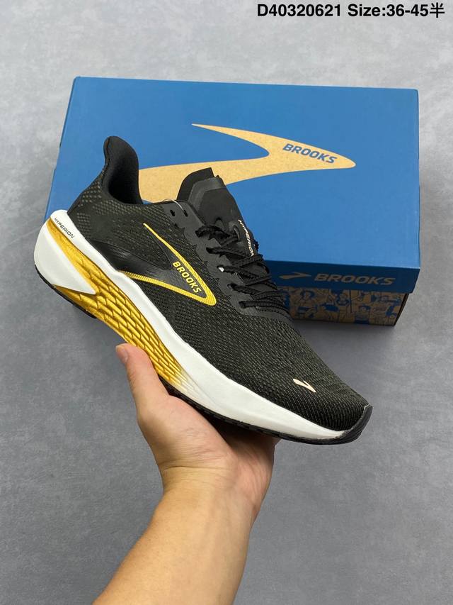 Brooks 布鲁克斯 Hyperion 2 超弹轻盈跑步鞋 低帮透气缓震支撑休闲运动慢跑鞋采用改进工程空气网眼组合热熔工艺鞋面材质搭载Dna Loft V2密