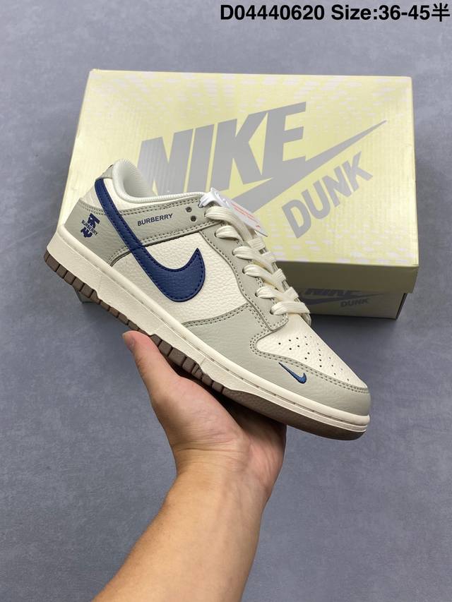 Nike Sb Dunk Low X Burberry 巴宝莉联名-白黑 纯原大厂出品 极力推荐 原装头层材料 独家版型蒸餾加工帶來的是更好的视觉和脚感体验大厂
