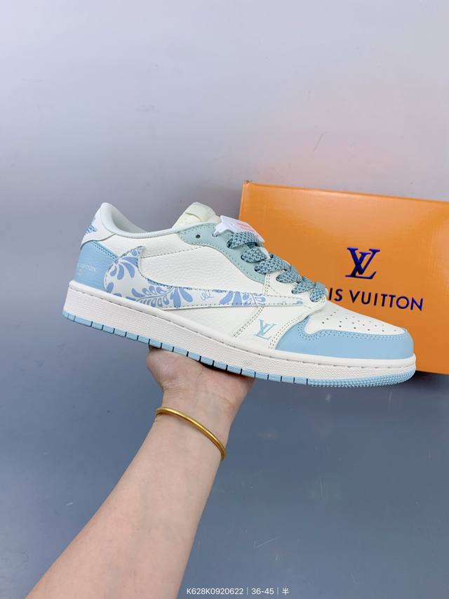 Travis Scott X Fragment Design X Jordan Air Jordan 1 Low Og Sp “Lv联名 烟花浅蓝” 多方联名合