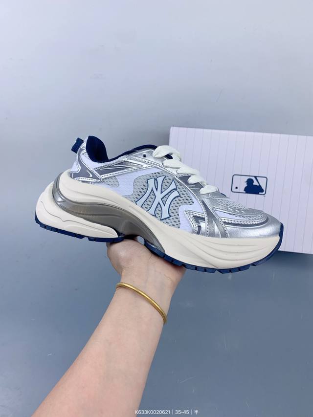 棒球联盟Mlb Ny 网红老爹鞋 韩国洋基队Ny大标潮流老爹鞋 内增高6Cm 原厂1：1模具开发 原厂进口纳米材质 原厂 全套手提袋 原盒雷射防伪标包装 Siz
