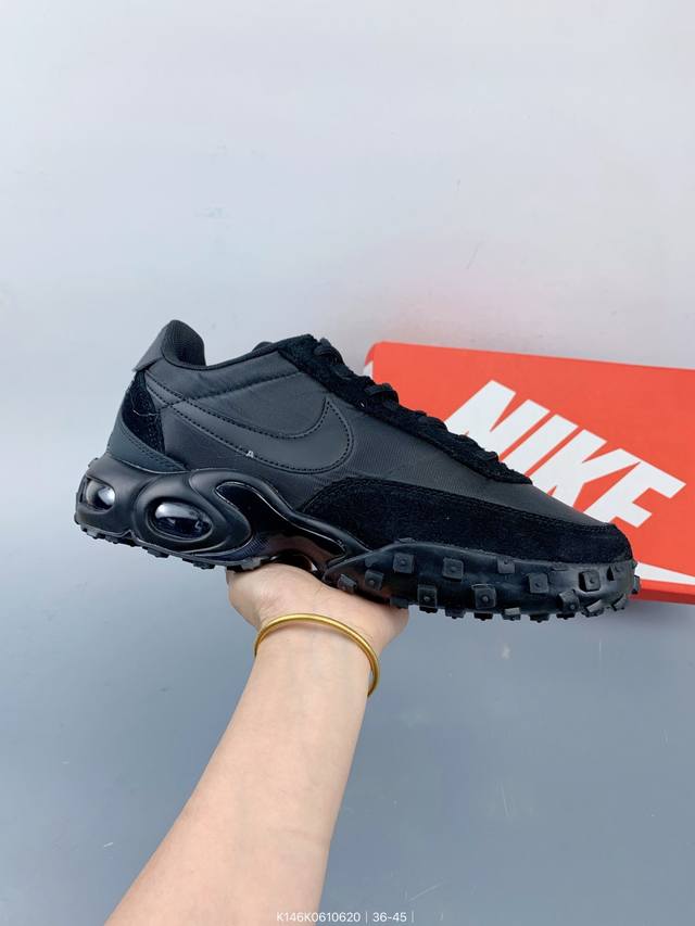 Nike Air Max Waffle Racer Sp Triple Black 舒适防滑耐磨 低帮 生活休闲鞋 Size：如图 编码：K146K061062