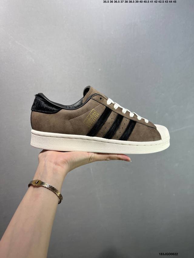 Adidas Superstar系列 Vintage 舒适薄底贝壳头系列低帮经典百搭休闲运动 男女款 黑白色 货号：Ji0319 号码：35-45 Id：183