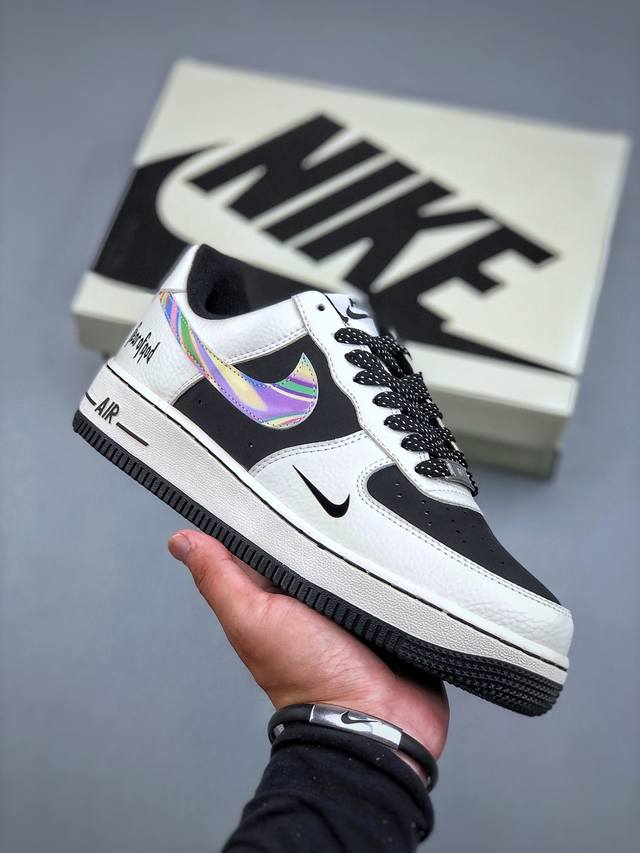 Nike Air Force 1'07 Low Fod联名 白灰七彩勾 空军一号低帮休闲板鞋 Lw9279-011 #原楦头原纸板 原装鞋盒 定制五金配件 内置