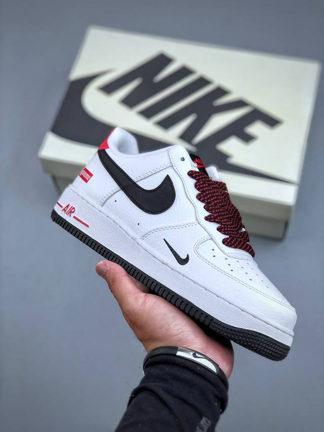 C版 Nk Air Force 1 Sup联名款 空军一号 鞋面工整无皱褶 工艺超前市场水平 卡色完美同步公司版本#后跟港宝细节 调试比对原版 两个码段电控印字