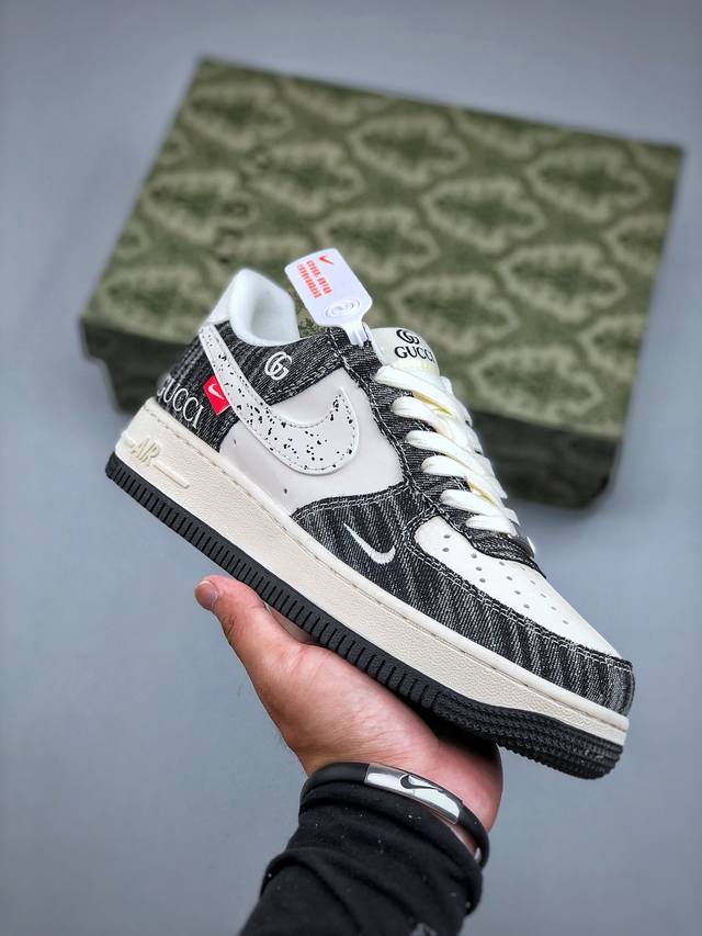 D版 Nike Air Force 1 ‘07 古驰 联名 空军一号低帮休闲板鞋 原楦头原纸板 纯正空军版型 定制鞋盒 全掌内置全掌气垫 原厂中底钢印 拉帮完美