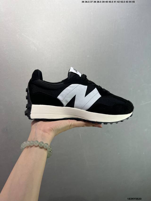 New Balance Ms327 复古休闲运动慢跑鞋 全新 New Balance 327 系列，以更纯粹的复古风格设计打造的全新造型。侧身还以解构设计，将