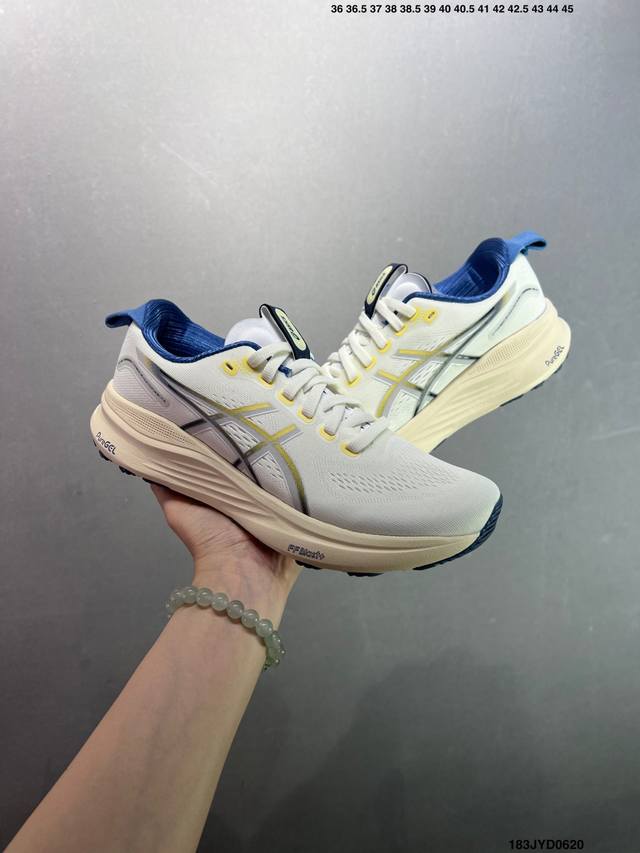 公司级Asics Gel-Kayano 32公司级版本 亚瑟士运动休闲透气专业跑鞋 采用工程弹性双层再生针织密度鞋面材质 后跟3D可视Gel缓震乳胶物料 升级F