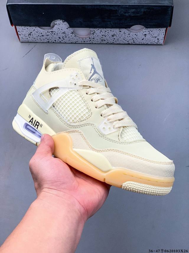 二层真标！Air Jordan 4 Aj4代中帮复古休闲运动文化篮球鞋。秉承轻量化的速度型篮球鞋设计思想完成设计，降低重量的同时提升舒适度，中底延续前作使用了分