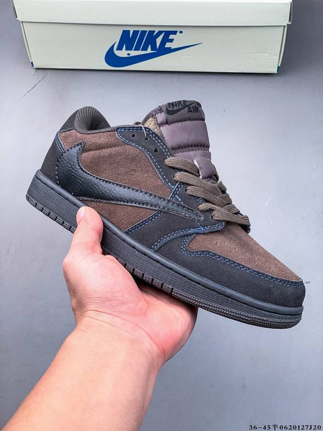 集图 二层真标！耐克Nike Air Jordan Low 1 乔1低帮倒勾经典休闲鞋 0620127J20