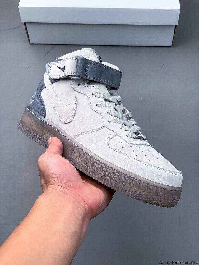 集图 公司级！耐克Nike Air Force 1 Mid 空军一号中帮经典百搭休闲板鞋 0619389C15