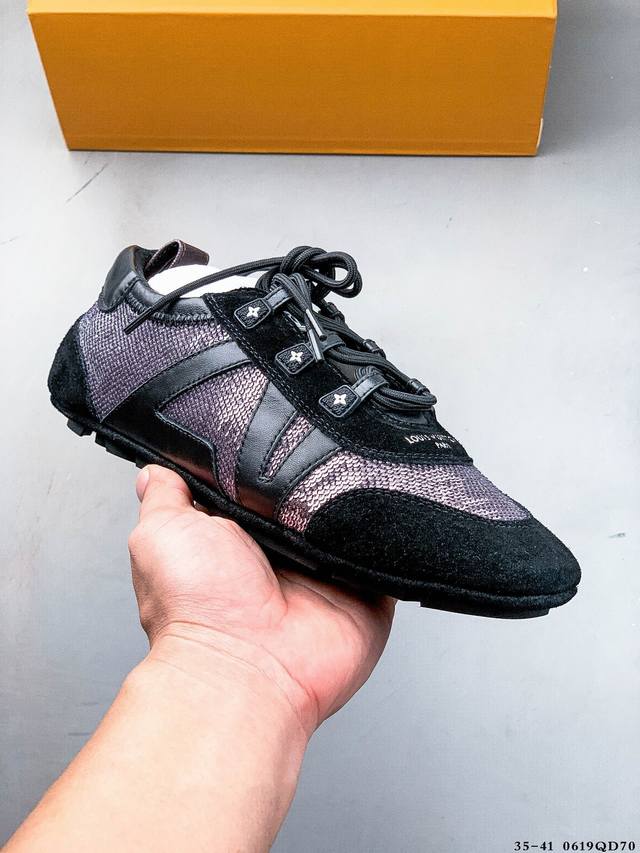 纯原！Louis Vuitton Sneakerina 德训鞋 羊皮革 圆头系带 芭蕾风 薄底鞋 路易威登 低帮 生活休闲鞋 Lv Sneakerina 芭蕾风