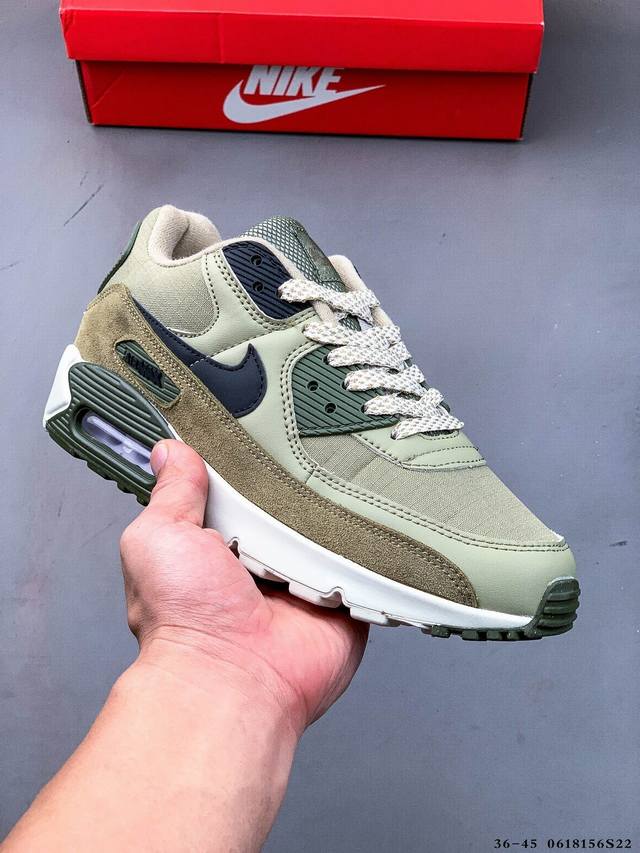 集图 耐克 Wmns Nike Air Max 90 Oreo 半掌气垫全皮复古运动休闲慢跑鞋 0618156S22