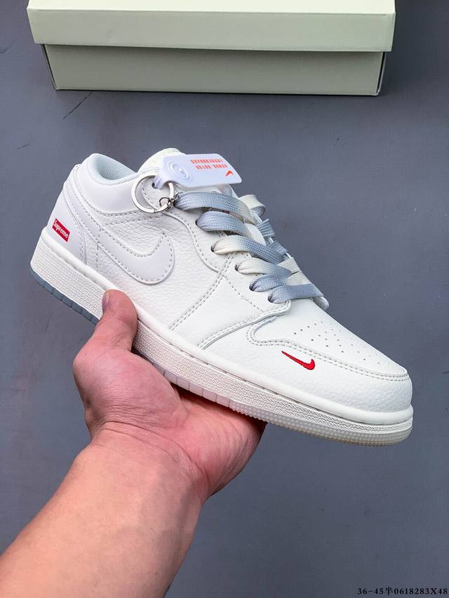 公司级头层！耐克Nike Air Jordan 1 Low Aj1乔1 低帮潮流缓运动休闲板鞋。Aj1 低帮拼接 完美版型真头层牛皮# 内置缓震气垫 原鞋开模