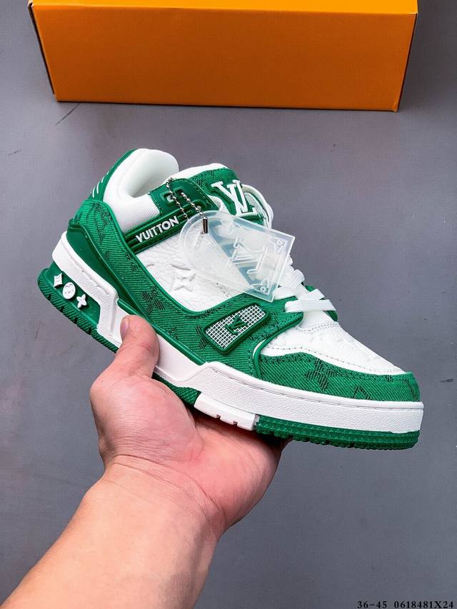 全新Lv路易威登Louis Vuitton Trainer Sneaker Low 休闲运动文化百搭板鞋 0618481X24