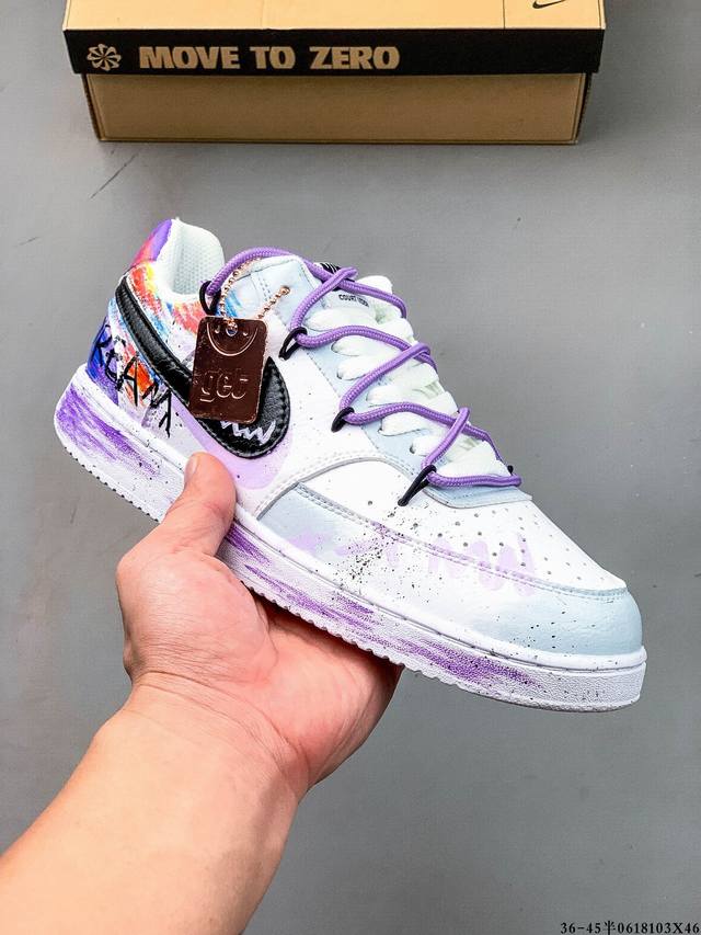 Nike Court Vision Low 休闲运动板鞋 纯原版本 低帮百搭透气休闲运动板鞋，经典耐用的设计，兼顾舒适脚感和出众风范，演绎匠心之作。结构性的支撑