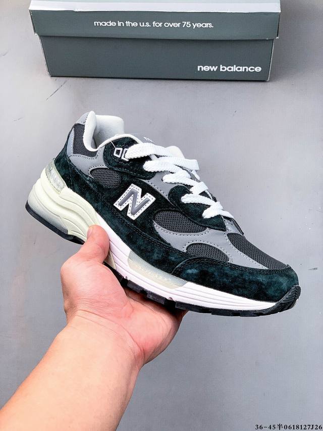 Nb新百伦New Balance Made In Usa M992美产血统系列经典复古老爹风百搭休闲运动跑步鞋 猪巴革麂皮拼接原装透气网眼织物鞋面材质#升级正确