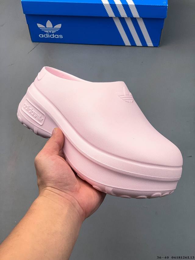 集图 公司级！Adidas阿迪达斯三叶草Adifom Stan Mule厚底凉鞋厨师鞋穆勒鞋 0618126L13