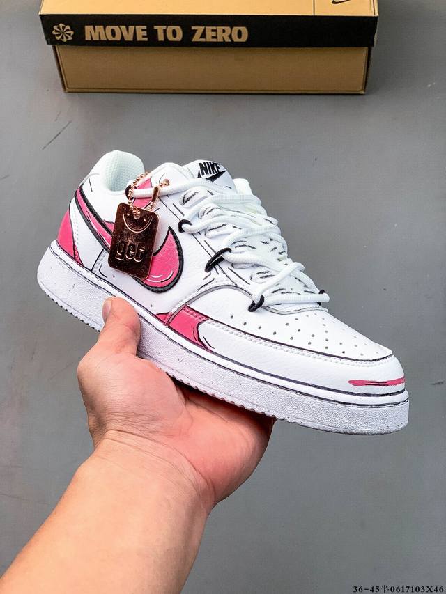 Nike Court Vision Low 休闲运动板鞋 纯原版本 低帮百搭透气休闲运动板鞋，经典耐用的设计，兼顾舒适脚感和出众风范，演绎匠心之作。结构性的支撑