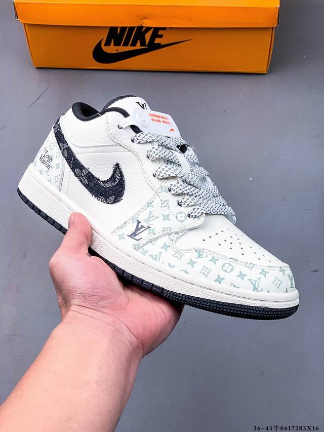 公司级头层！耐克Nike Air Jordan 1 Low Aj1乔1 低帮潮流缓运动休闲板鞋。Aj1 低帮拼接 完美版型真头层牛皮# 内置缓震气垫 原鞋开模