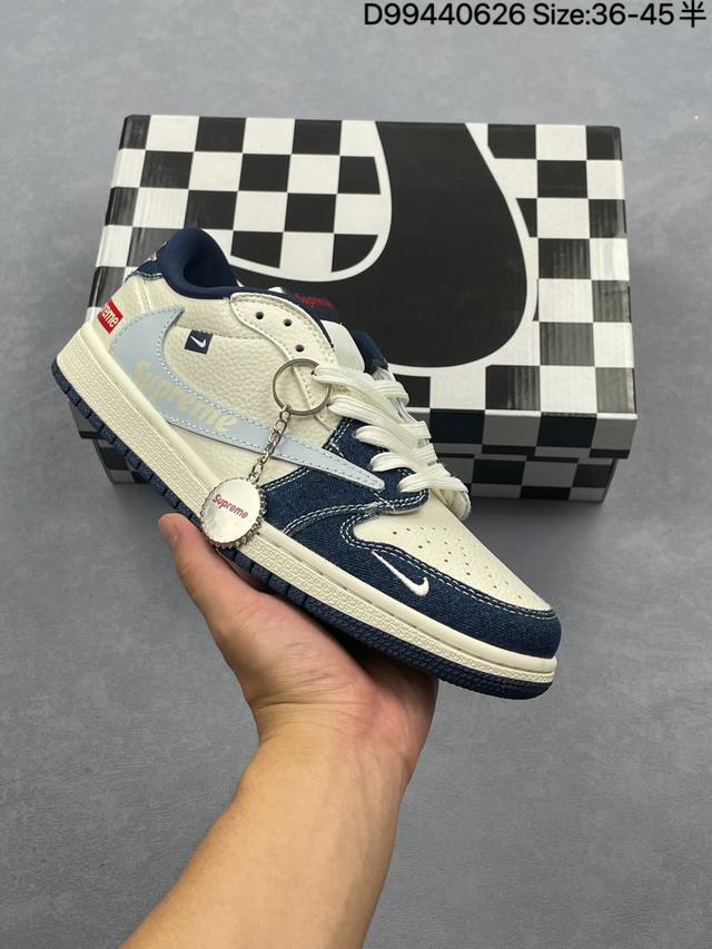Aj1倒勾Travis Scott X Air Jordan 1 ” Reverse Mocha “ Aj1乔1 Ts 闪电 联名倒钩 低帮文化篮球鞋 完美品质
