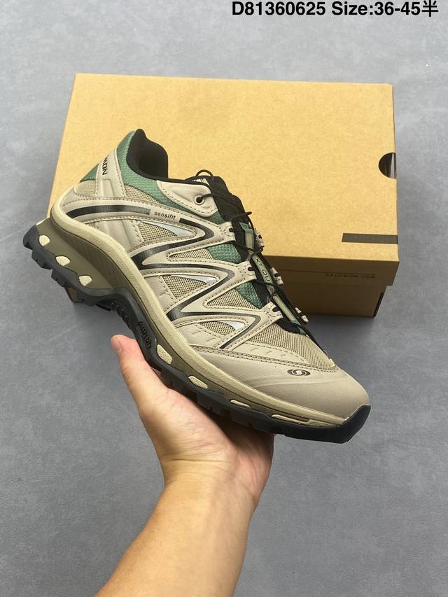 公司级Salomon萨洛蒙 Xt-Quest 探索者系列户外越野跑鞋 鞋面采用Sensifit贴合技术 全方位贴合包裹脚型 鞋跟部鞋底牵引设计 提供强大的抓地性